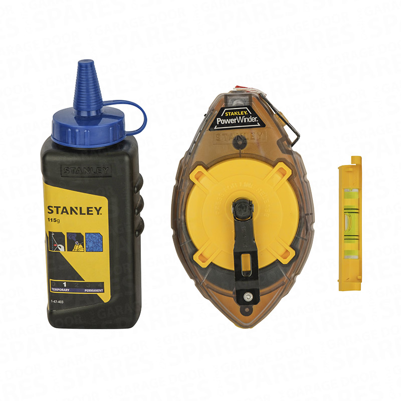 Stanley Power Winder Chalk Line Reel c/w Blue Chalk & Level